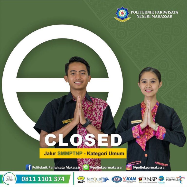 Pendaftaran penerimaan mahasiswa baru melalui jalur SMMPTNP KATEGORI UMUM telah resmi ditutup